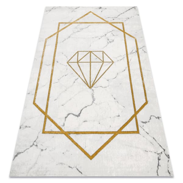 Exklusiv EMERALD Matta 1019 glamour, snygg diamant, marble kräm / guld, 240x330 cm