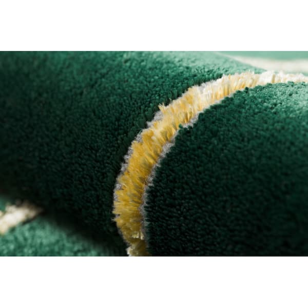 Tæppe EMERALD eksklusiv 1021 glamour, stilfuld art deco, flaske grøn / guld, 180x270 cm