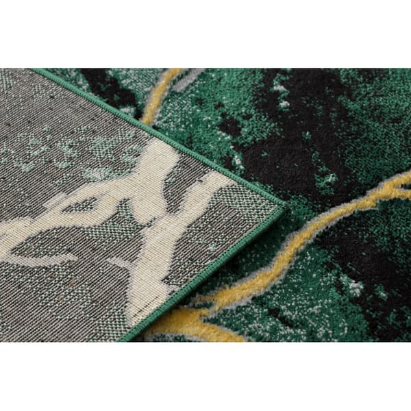 Exklusiv EMERALD Matta 1018 glamour, snygg marble flaska grön / guld, 120x170 cm
