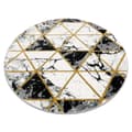 Miniatyrbild 1 av 5: Exklusiv EMERALD Matta 1020 circle - glamour, snygg marble, trianglar svart / guld, cirkel 120 cm