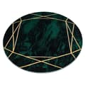 Miniatyrbild 1 av 5: Exklusiv EMERALD Matta 1022 circle - glamour, snygg marble, geometriskflaska grön / guld, cirkel 120 cm