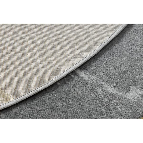 Exklusiv EMERALD Matta 1012 circle - glamour, snygg marble, geometrisk grå / guld, cirkel 120 cm
