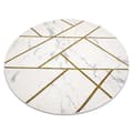 Miniatyrbild 1 av 5: Exklusiv EMERALD Matta 1012 circle - glamour, snygg marble, geometrisk kräm / guld, cirkel 160 cm
