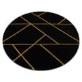 Miniatyrbild 1 av 5: Exklusiv EMERALD Matta 1012 circle - glamour, snygg marble, geometrisk svart / guld, cirkel 200 cm