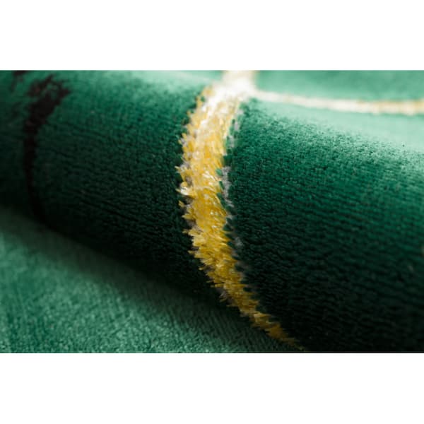 Tæppe EMERALD eksklusiv 1012 cirkel - glamour, stilfuld marmor, geometrisk flaske grøn / guld, cirkel 160 cm