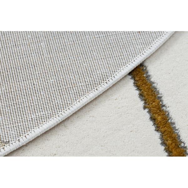 Exklusiv EMERALD Matta 1013 circle - glamour, snygg geometrisk kräm / guld, cirkel 120 cm