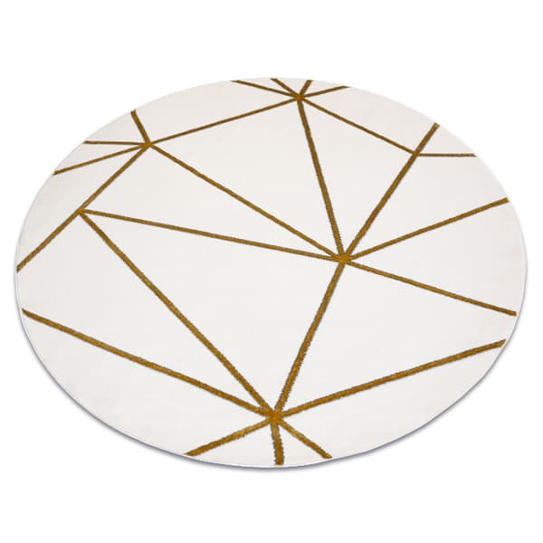 Exklusiv EMERALD Matta 1013 circle - glamour, snygg geometrisk kräm / guld, cirkel 120 cm