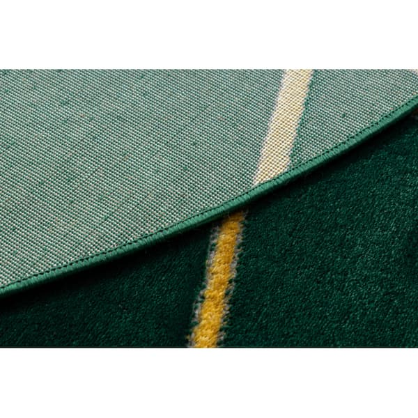 Exklusiv EMERALD Matta 1013 circle - glamour, snygg geometrisk flaska grön / guld, cirkel 200 cm