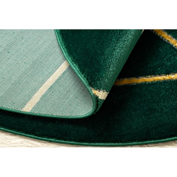 Exklusiv EMERALD Matta 1013 circle - glamour, snygg geometrisk flaska grön / guld, cirkel 200 cm