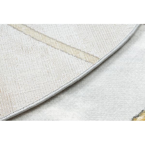 Exklusiv EMERALD Matta 1015 circle - glamour, snygg marble, geometrisk svart / guld, cirkel 120 cm