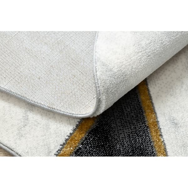 Exklusiv EMERALD Matta 1015 circle - glamour, snygg marble, geometrisk svart / guld, cirkel 120 cm