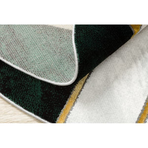 Exklusiv EMERALD Matta 1015 circle - glamour, snygg marble, geometrisk flaska grön / guld, cirkel 200 cm