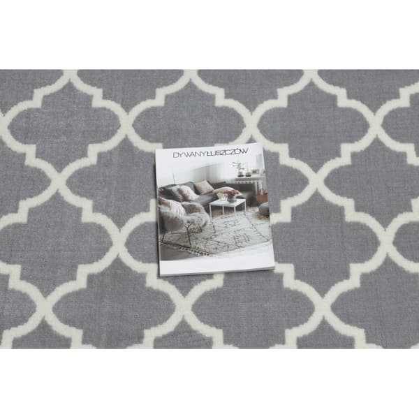 Matto BCF MORAD Trelis Marokkolainen apila harmaa / kerma 80 cm, 80x750 cm