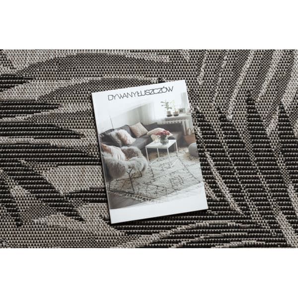 MATTO STRING SIZAL FLOORLUX 20504 LEHDET hopea / musta JUNGLE, 120x170 cm