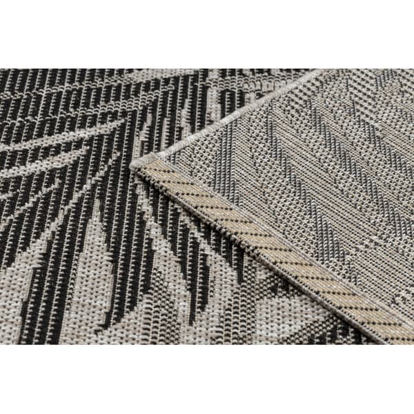 MATTO STRING SIZAL FLOORLUX 20504 LEHDET hopea / musta JUNGLE, 120x170 cm