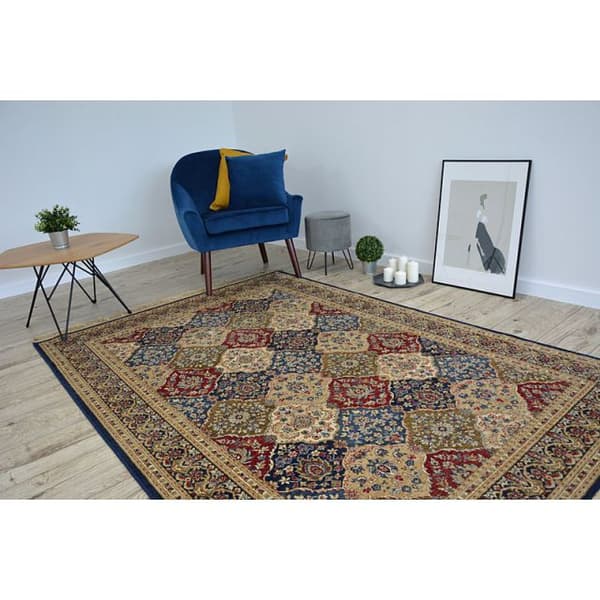 Tæppe WINDSOR 22937 rosetter kvaster traditionel mørkblå , 120x170 cm