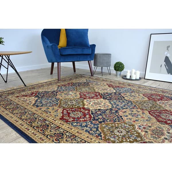 Tæppe WINDSOR 22937 rosetter kvaster traditionel mørkblå , 120x170 cm