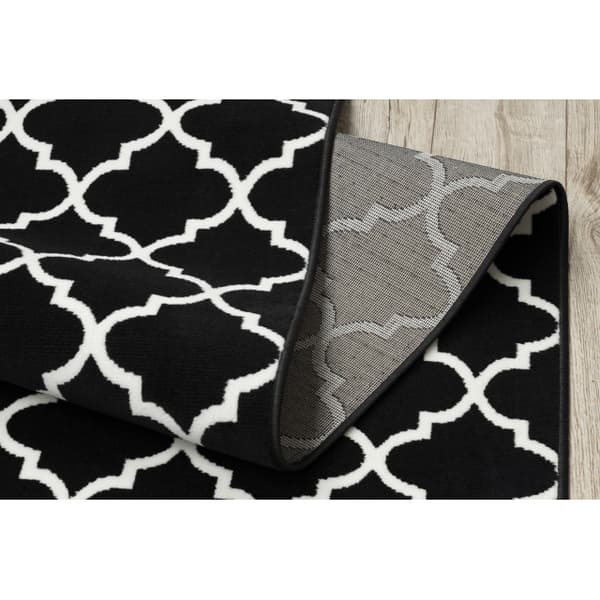 Matto BCF MORAD Trelis Marokkolainen apila musta / kerma 60 cm, 60x110 cm