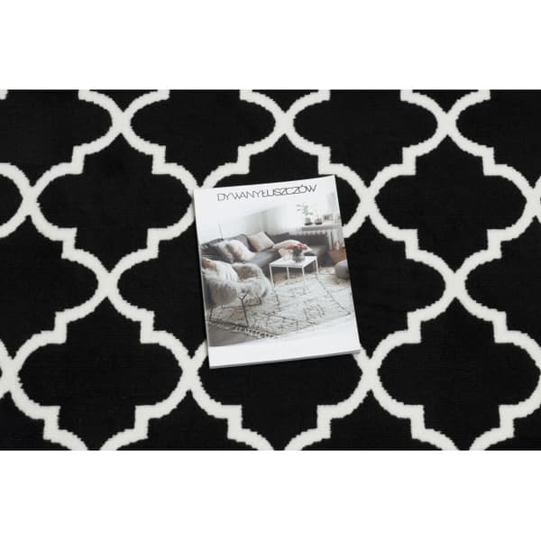 Matto BCF MORAD Trelis Marokkolainen apila musta / kerma 60 cm, 60x680 cm