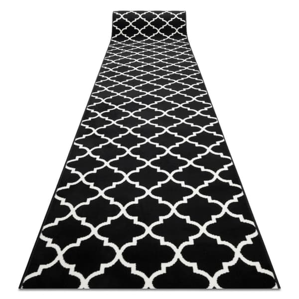 Fortovet BCF MORAD Trelis Marokkansk kløver sort / fløde 70 cm, 70x830 cm