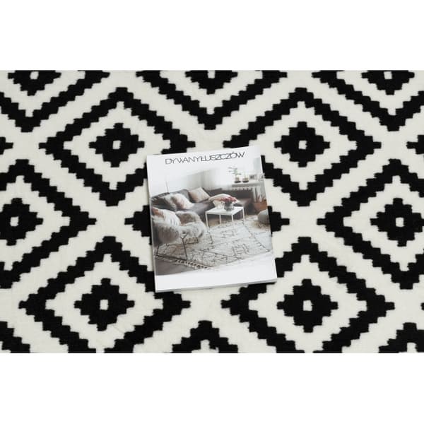 Fortovet BCF MORAD Ruta diamanter sort / fløde 120 cm, 120x150 cm