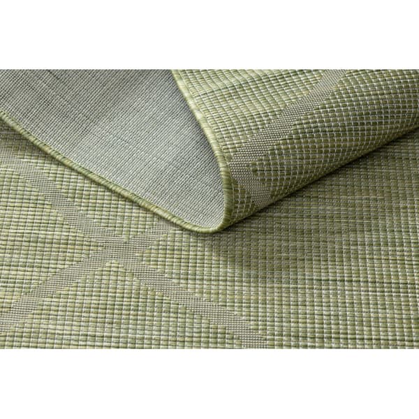 Sisaltæppe SISAL flatbed PATIO diamanter 3075 grøn / beige, 117x170 cm