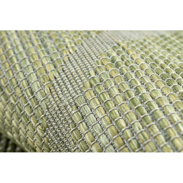 Sisaltæppe SISAL flatbed PATIO diamanter 3075 grøn / beige, 117x170 cm