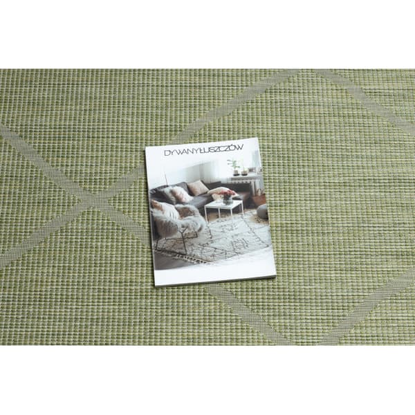 Sisaltæppe SISAL flatbed PATIO diamanter 3075 grøn / beige, 117x170 cm