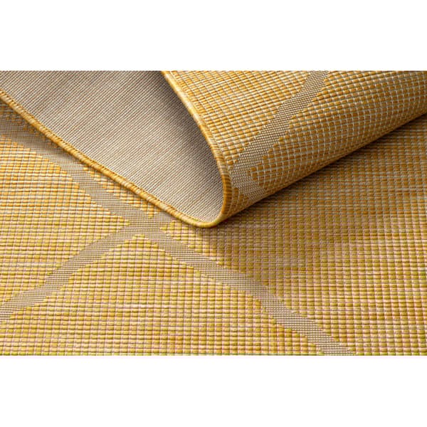 Matta SISAL PATIO 3075 Ruter Flatvävd gul / beige, 117x170 cm