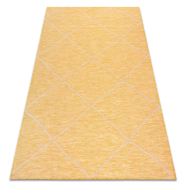 Sisaltæppe SISAL flatbed PATIO diamanter 3075 gul / beige, 117x170 cm