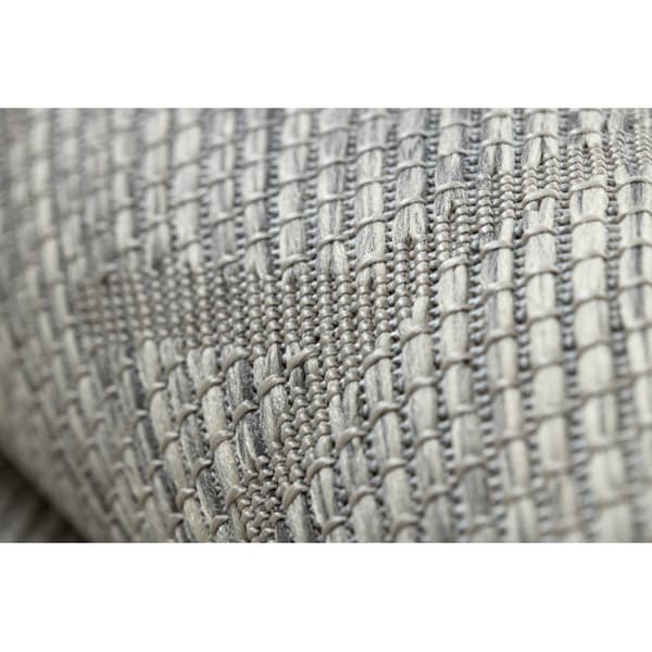 Matta SISAL PATIO 3077 ruter Flatvävd grå / beige, 117x170 cm