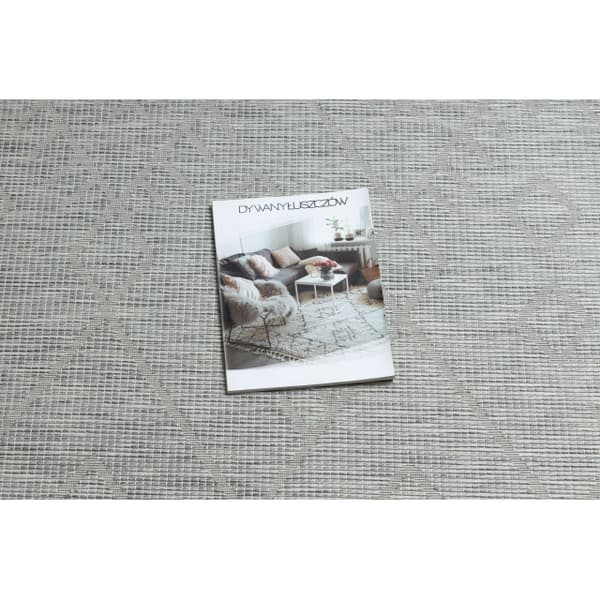 Matta SISAL PATIO 3077 ruter Flatvävd grå / beige, 117x170 cm
