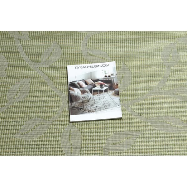 Sisaltæppe SISAL flatbed PATIO blade 3045 grøn / beige, 117x170 cm