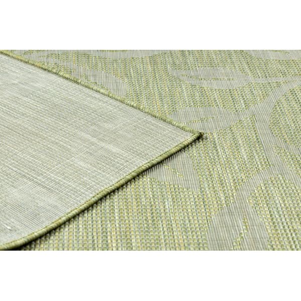 Sisaltæppe SISAL flatbed PATIO blade 3045 grøn / beige, 194x290 cm