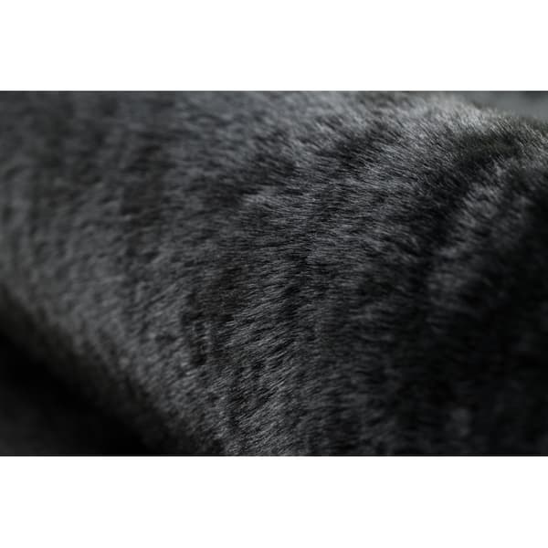Modern tvättmatta POSH shaggy, plysch, mycket tjock halkskydd svart, 160x220 cm