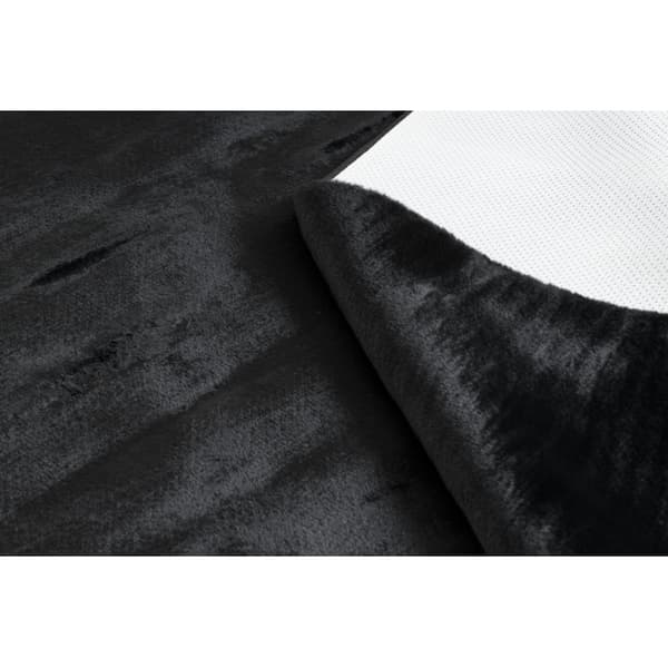 Modern tvättmatta POSH shaggy, plysch, mycket tjock halkskydd svart, 160x220 cm