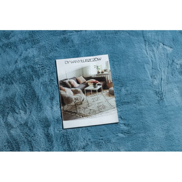 Moderne vask tæppe POSH cirkel shaggy, plys, tyk anti-slip blå, cirkel 80 cm