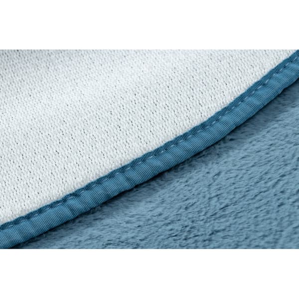 Moderne vask tæppe POSH cirkel shaggy, plys, tyk anti-slip blå, cirkel 80 cm