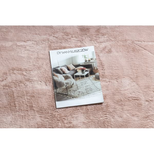 Moderne vask tæppe POSH cirkel shaggy, plys, tyk anti-slip lyserød, cirkel 80 cm