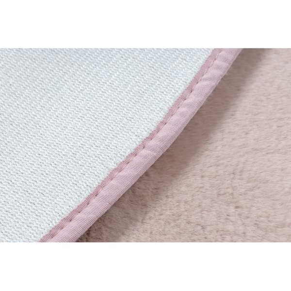 Moderne vask tæppe POSH cirkel shaggy, plys, tyk anti-slip lyserød, cirkel 80 cm