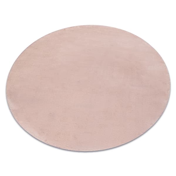 Modern tvättmatta POSH circle shaggy, plysch, mycket tjock halkskydd rosa, cirkel 80 cm