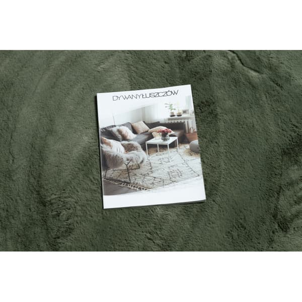 Moderne vask tæppe POSH cirkel shaggy, plys, tyk anti-slip grøn, cirkel 60 cm