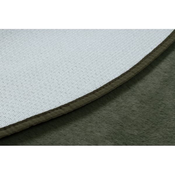Moderne vask tæppe POSH cirkel shaggy, plys, tyk anti-slip grøn, cirkel 60 cm
