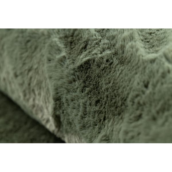 Moderne vask tæppe POSH cirkel shaggy, plys, tyk anti-slip grøn, cirkel 60 cm