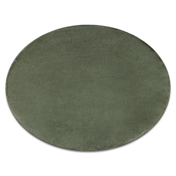 Moderne vask tæppe POSH cirkel shaggy, plys, tyk anti-slip grøn, cirkel 60 cm