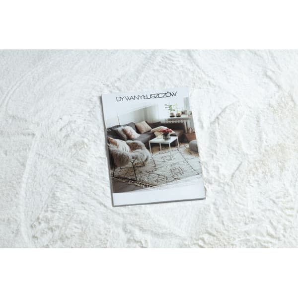 Moderne vask tæppe POSH cirkel shaggy, plys, tyk anti-slip elfenben, cirkel 60 cm