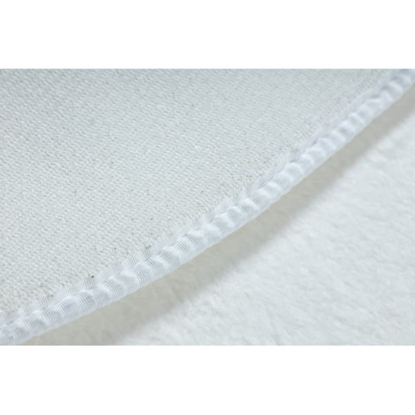 Moderne vask tæppe POSH cirkel shaggy, plys, tyk anti-slip elfenben, cirkel 60 cm