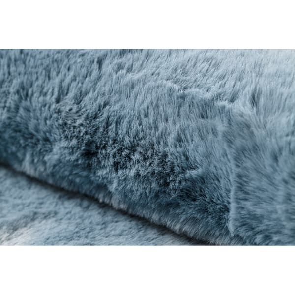Moderni pesu matto SHAPE 3105 Sydän shaggy - sininen muhkea liukastumisenesto, 80x80 cm
