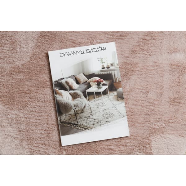 Moderne vask tæppe SHAPE 3105 Hjerte shaggy - lyserød plys, anti-slip , 80x80 cm