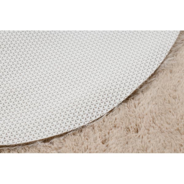 Moderne vask tæppe SHAPE 3105 Hjerte shaggy - beige plys, anti-slip , 80x80 cm